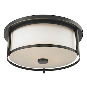 Walton Farm - 3 Light Flush Mount In Midcentury Style-6.13 Inches Tall and 15.75 Inches Wide - 1262287