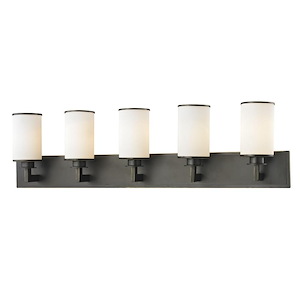 Walton Farm - 5 Light Vanity Light Fixture in Art Moderne Style - 38.63 Inches Wide by 10.13 Inches High - 1262899