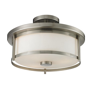 Walton Farm - 2 Light Semi-Flush Mount In Midcentury Style-9.75 Inches Tall and 13.75 Inches Wide - 1260978