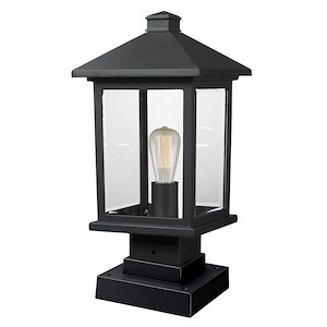 Fisher Fold - 1 Light Outdoor Square Pier Mount Lantern in Country Style - 8 Inches Wide by 17 Inches High