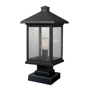 Fisher Fold - 1 Light Outdoor Square Pier Mount Lantern in Seaside Style - 9.5 Inches Wide by 19.5 Inches High - 1258052
