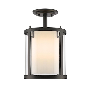 Browns Maltings - 3 Light Semi-Flush Mount in Utilitarian Style - 9 Inches Wide by 14 Inches High - 1259145