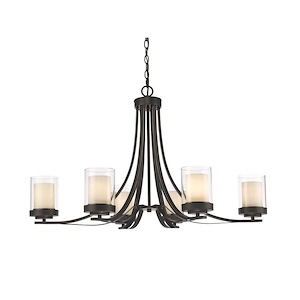 Browns Maltings - 6 Light Chandelier in Metropolitan Style - 35.25 Inches Wide by 22.25 Inches High - 1259189