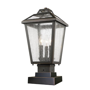 Charter Meadow - 3 Light Outdoor Square Pier Mount Lantern in Tuscan Style - 9 Inches Wide by 18.5 Inches High - 1259625