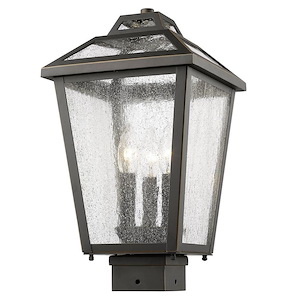 Charter Meadow - 3 Light Outdoor Post Mount Lantern in Colonial Style - 9 Inches Wide by 16 Inches High - 1259618