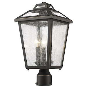 Charter Meadow - 3 Light Outdoor Post Mount Lantern in Colonial Style - 9 Inches Wide by 17.5 Inches High