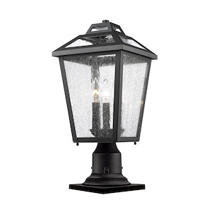 Charter Meadow - 3 Light Outdoor Pier Mount Light In Early American Style-19.5 Inches Tall and 9 Inches Wide
