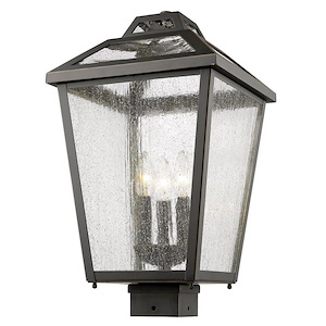 Charter Meadow - 3 Light Outdoor Post Mount Lantern in Colonial Style - 11 Inches Wide by 19 Inches High