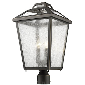 Charter Meadow - 3 Light Outdoor Post Mount Lantern in Colonial Style - 11 Inches Wide by 20.5 Inches High