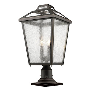 Charter Meadow - 3 Light Outdoor Pier Mount Lantern in Colonial Style - 11 Inches Wide by 22.5 Inches High