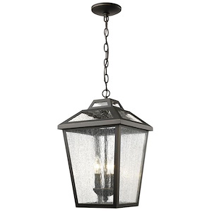 Charter Meadow - 3 Light Outdoor Chain Mount Lantern in Colonial Style - 11 Inches Wide by 19 Inches High