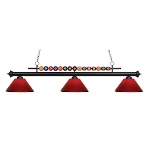Wilton Circle-3 Light Island/Billiard in Billiard Style-16 Inches Wide by 15 Inches High - 1257926