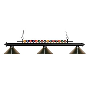 Wilton Circle-3 Light Island/Billiard in Billiard Style-16 Inches Wide by 15 Inches High - 1262686