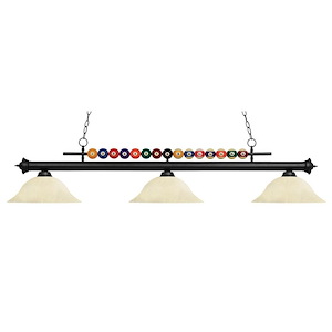 Wilton Circle-3 Light Island/Billiard in Billiard Style-16 Inches Wide by 15 Inches High - 1260979
