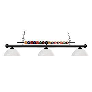 Wilton Circle-3 Light Island/Billiard in Billiard Style-16 Inches Wide by 15 Inches High - 1260624