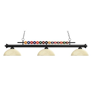 Wilton Circle-3 Light Island/Billiard in Billiard Style-16 Inches Wide by 15 Inches High - 1261000