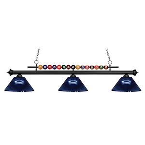 Wilton Circle-3 Light Island/Billiard in Billiard Style-16 Inches Wide by 15 Inches High - 1261203