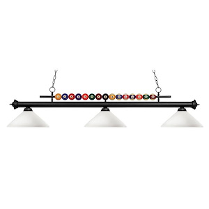 Wilton Circle-3 Light Island/Billiard in Billiard Style-16 Inches Wide by 15 Inches High - 1262704