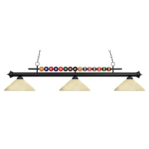 Wilton Circle-3 Light Island/Billiard in Billiard Style-16 Inches Wide by 15 Inches High - 1260453