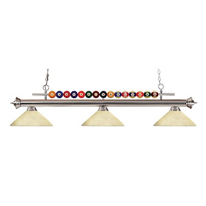 Wilton Circle-3 Light Island/Billiard in Billiard Style-16 Inches Wide by 15 Inches High - 1259451