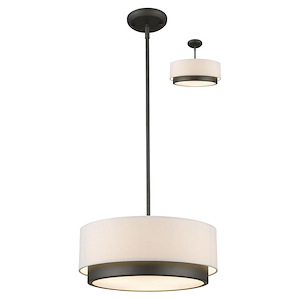 Centenary Down - 3 Light Convertible Pendant in Metropolitan Style - 16 Inches Wide by 8 Inches High - 1257973