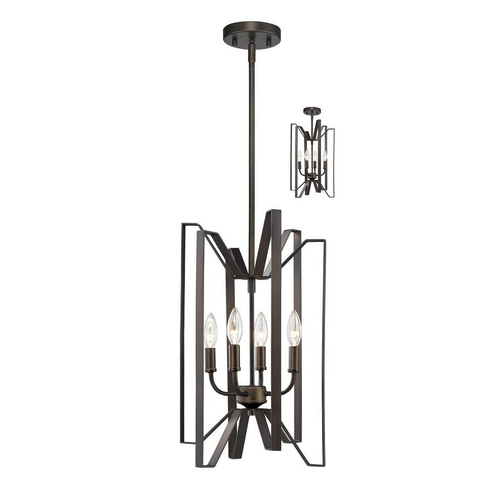 Bailey Street Home 372-BEL-495404 Oaks Hills - 4 Light Pendant in Fusion Style - 12 Inches Wide by 20 Inches High