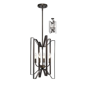 Oaks Hills - 4 Light Pendant in Fusion Style - 12 Inches Wide by 20 Inches High - 1257238