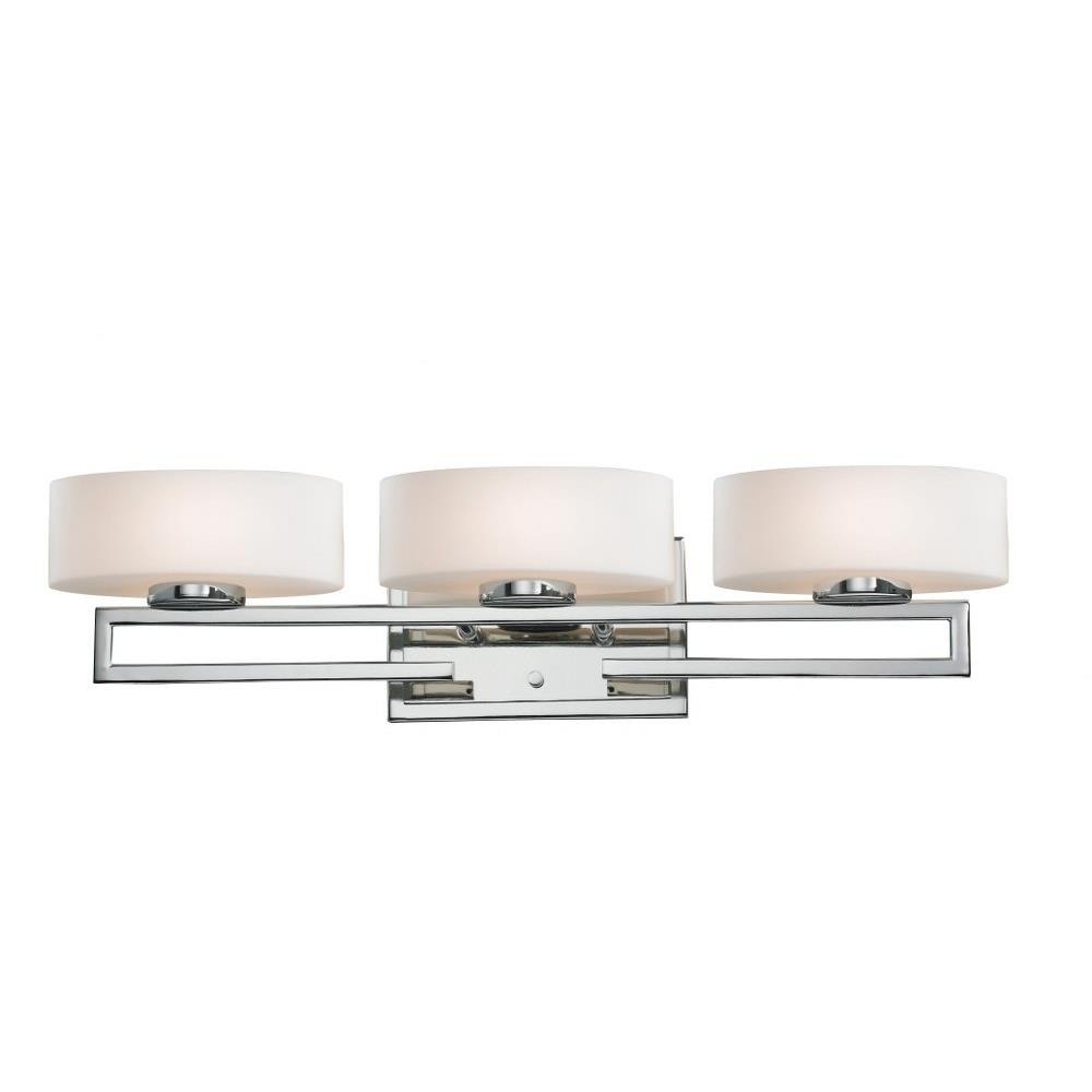 Bailey Street Home 372-BEL-2272505 Steel 3 Light LED Vanity Light with Chrome Finish and Matte Opal Glass-5.88 Inches H x 24.38 Inches W
