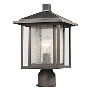 Temple Chase - 1 Light Outdoor Square Pier Mount Lantern in Urban Style - 9 Inches Wide by 16 Inches High - 1257662