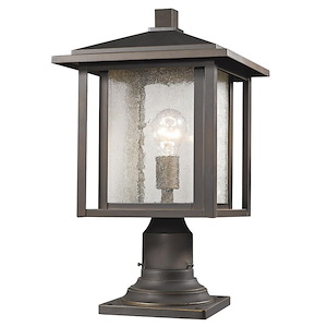 Temple Chase - 1 Light Outdoor Pier Mount Lantern in Urban Style - 11 Inches Wide by 18.25 Inches High - 1262389