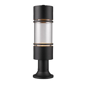 Great Leys - 14W 1 LED Outdoor Pier Mount Lantern in Seaside Style - 6.25 Inches Wide by 21.75 Inches High - 1262583