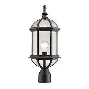 Pippin Causeway - 1 Light Outdoor Post Mount Lantern in Industrial Style - 8 Inches Wide by 19.5 Inches High - 1259346