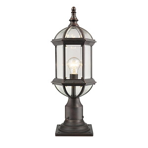 Pippin Causeway - 1 Light Outdoor Pier Mount Lantern in Urban Style - 8 Inches Wide by 21.5 Inches High