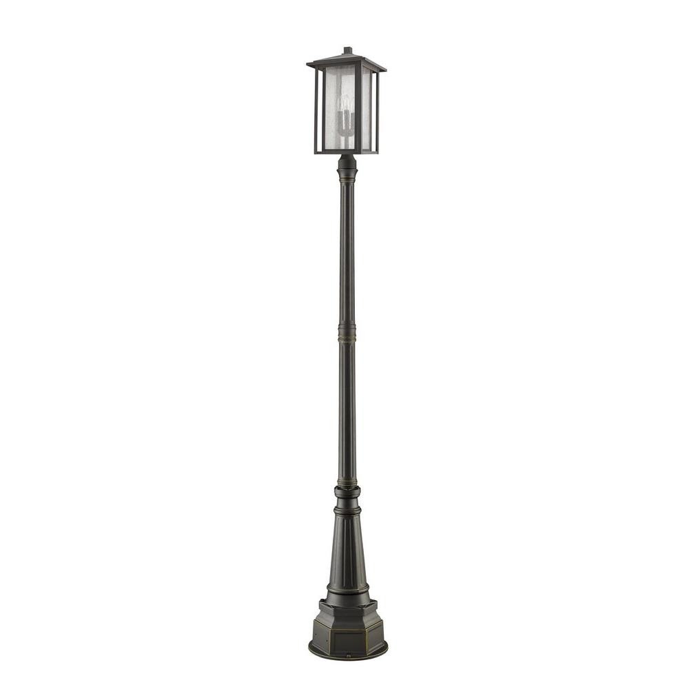 Bailey Street Home 372-BEL-689100 Temple Chase - 3 Light Outdoor Post Mount Lantern in Urban Style - 14.17 Inches Wide by 106.69 Inches High