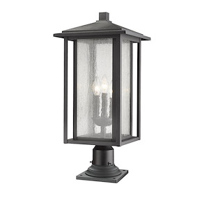 Temple Chase - 3 Light Outdoor Pier Mount Light In Contemporary Style-24.5 Inches Tall and 11 Inches Wide - 1261204