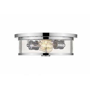 Walton Farm - 2 Light Flush Mount in Art Moderne Style - 13.75 Inches Wide by 5 Inches High - 1262134