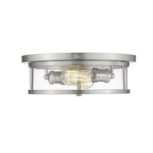 Walton Farm - 2 Light Flush Mount in Art Moderne Style - 13.75 Inches Wide by 5 Inches High - 1261862