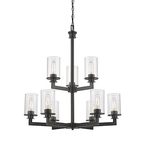 Walton Farm - 9 Light Chandelier in Art Moderne Style - 29 Inches Wide by 33 Inches High - 1258167