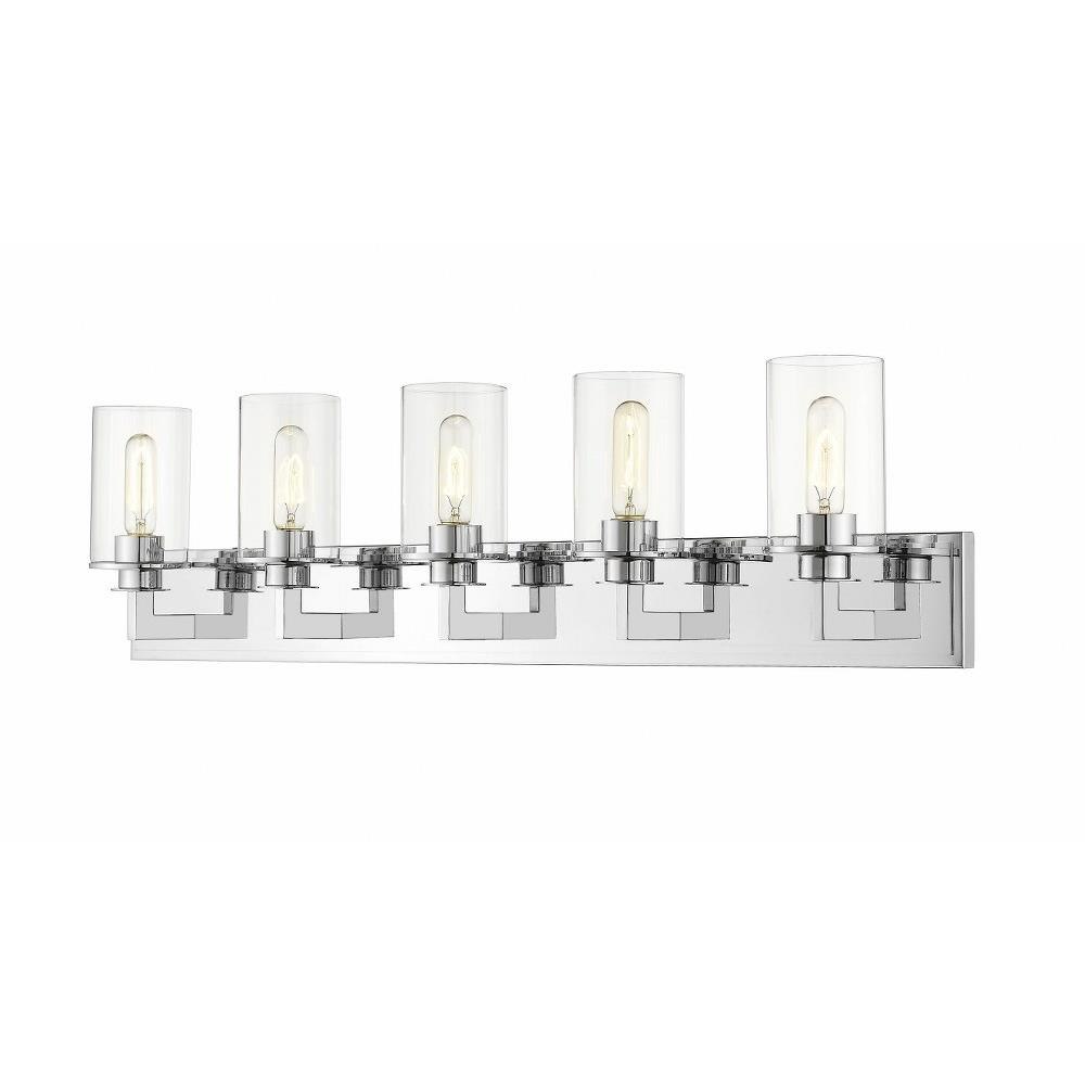 Bailey Street Home 372-BEL-747012 Walton Farm - 5 Light Vanity Light Fixture in Art Moderne Style - 38.75 Inches Wide by 10.25 Inches High