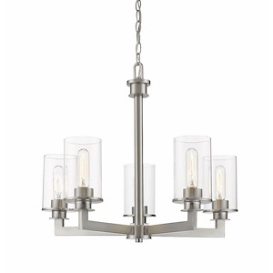 Walton Farm - 5 Light Chandelier In Midcentury Style-22 Inches Tall and 24 Inches Wide - 1259178