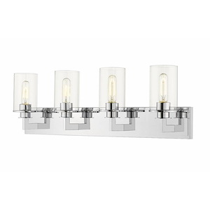 Walton Farm - 4 Light Vanity Light Fixture in Art Moderne Style - 31.5 Inches Wide by 10.25 Inches High - 1262507