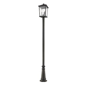 Heritage Cloisters - 3 Light Outdoor Post Mount Lantern in Transitional Style - 12 Inches Wide by 105.75 Inches High - 1261219