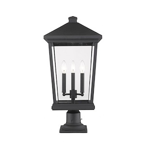 Heritage Cloisters - 3 Light Outdoor Pier Mount Light In Transitional Style-25.5 Inches Tall and 12 Inches Wide - 1257985