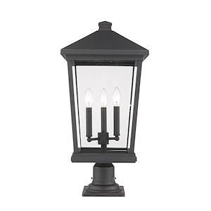 Heritage Cloisters - 3 Light Outdoor Post Mount Lantern in Transitional Style - 12 Inches Wide by 105.75 Inches High - 1256882