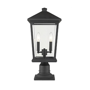 Heritage Cloisters - 2 Light Outdoor Pier Mount Light In Transitional Style-21.5 Inches Tall and 9.5 Inches Wide - 1261032