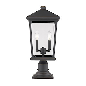 Heritage Cloisters - 3 Light Outdoor Post Mount Lantern in Transitional Style - 12 Inches Wide by 23.5 Inches High - 1260384