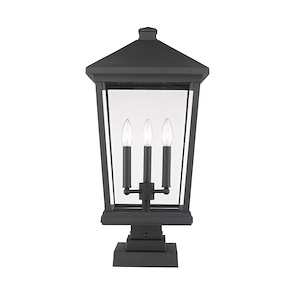 Heritage Cloisters - 3 Light Outdoor Square Pier Mount Lantern in Transitional Style - 12 Inches Wide by 24.75 Inches High - 1259879