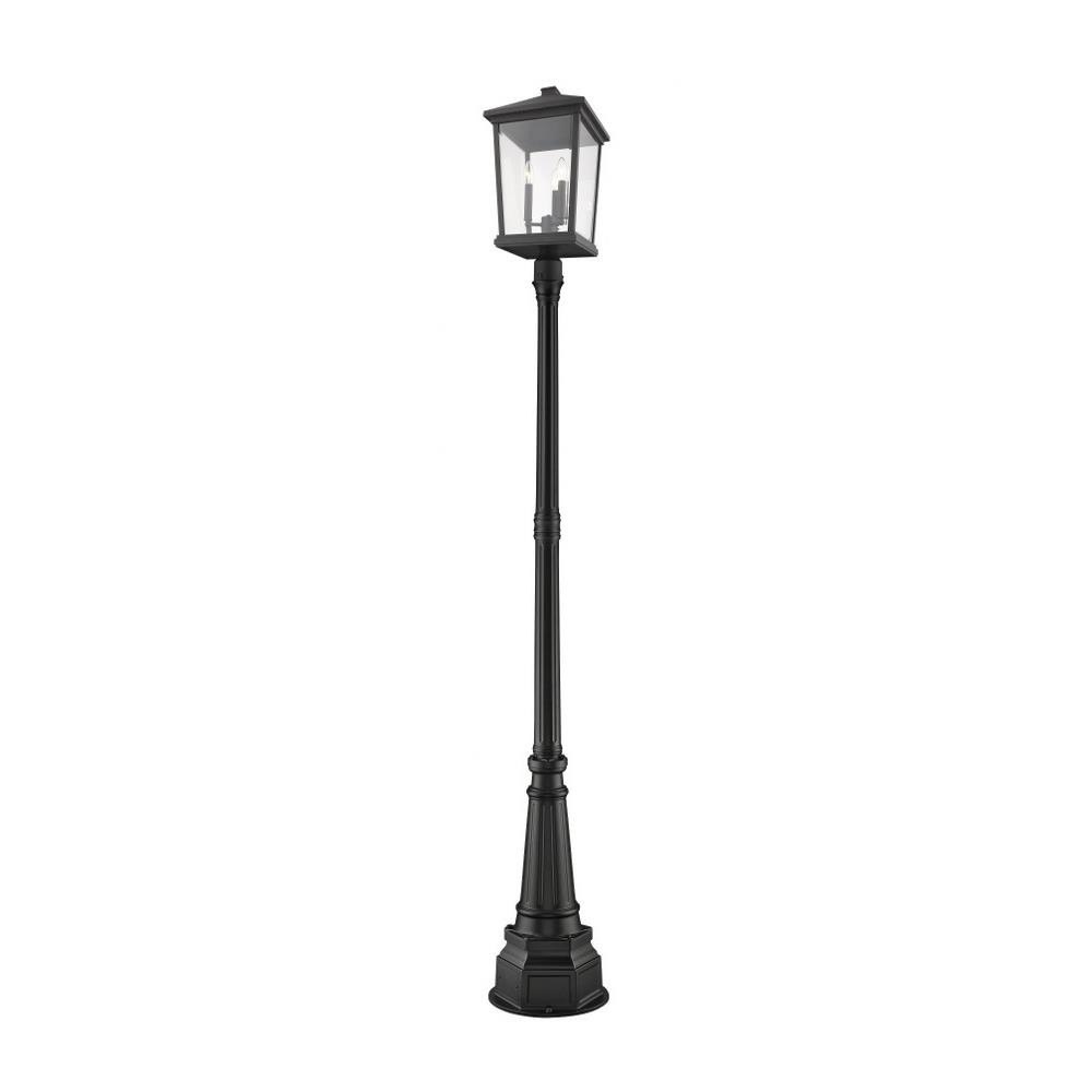 Bailey Street Home 372-BEL-856775 Heritage Cloisters - 3 Light Outdoor Post Mount Lantern in Transitional Style - 14.25 Inches Wide by 93.75 Inches High