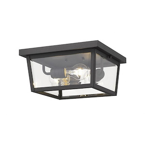 Heritage Cloisters - 3 Light Outdoor Flush Mount in Transitional Style - 12 Inches Wide by 6 Inches High - 1260563