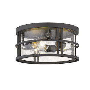 Brick Kiln Downs - 3 Light Outdoor Flush Mount in Craftsman Style - 12 Inches Wide by 6 Inches High - 1260529